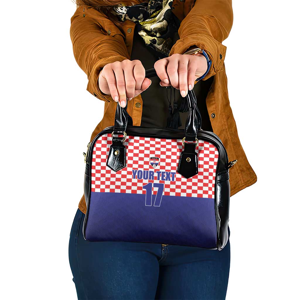 Custom Croatia Football Shoulder Handbag Sporty Style