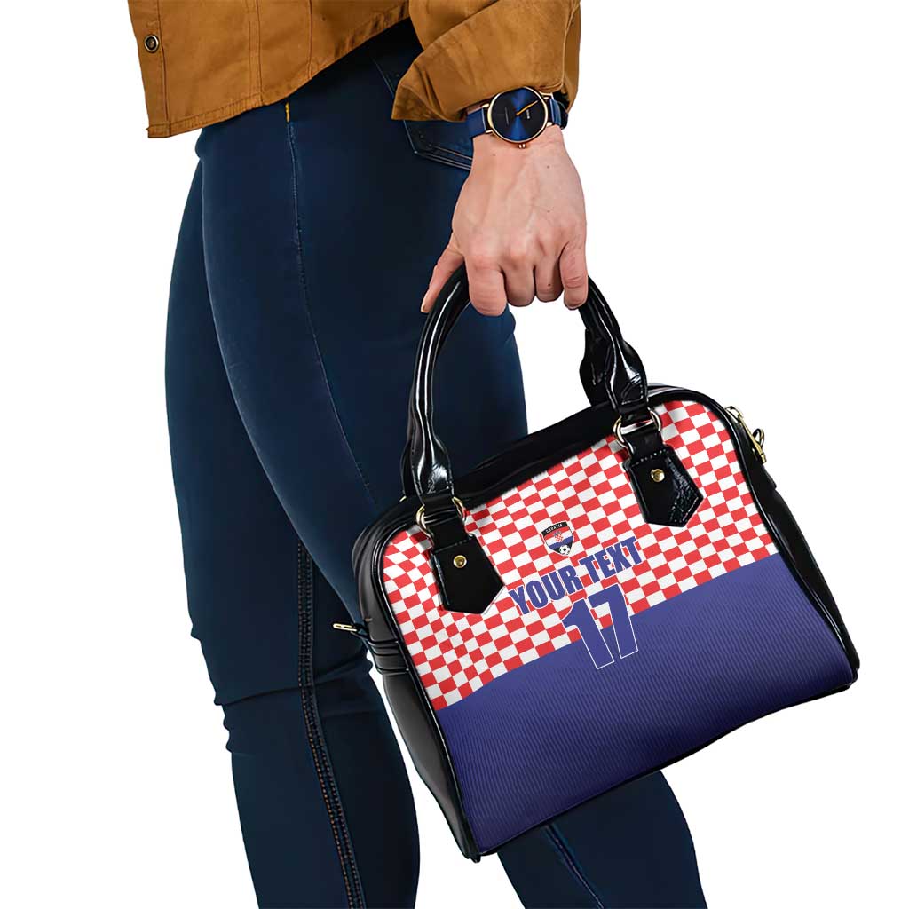 Custom Croatia Football Shoulder Handbag Sporty Style