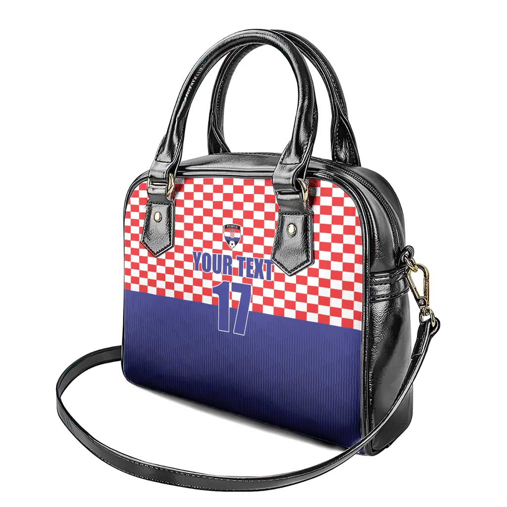 Custom Croatia Football Shoulder Handbag Sporty Style