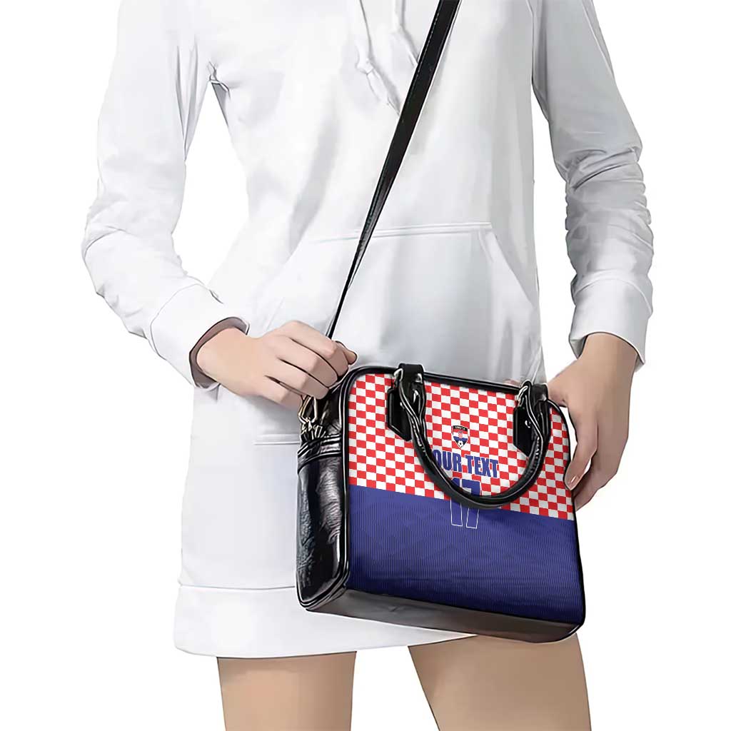 Custom Croatia Football Shoulder Handbag Sporty Style