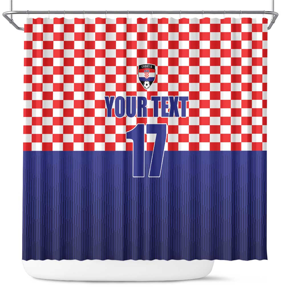 Custom Croatia Football Shower Curtain Sporty Style