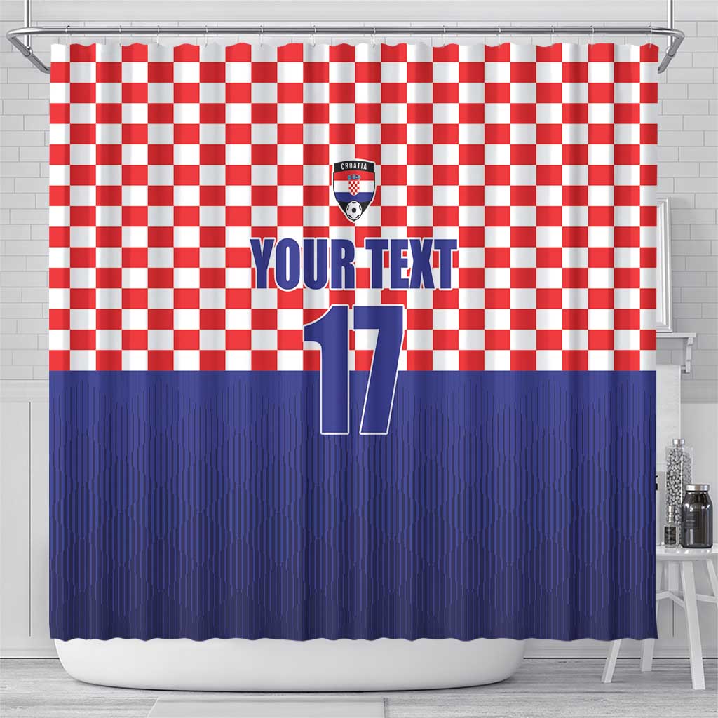 Custom Croatia Football Shower Curtain Sporty Style