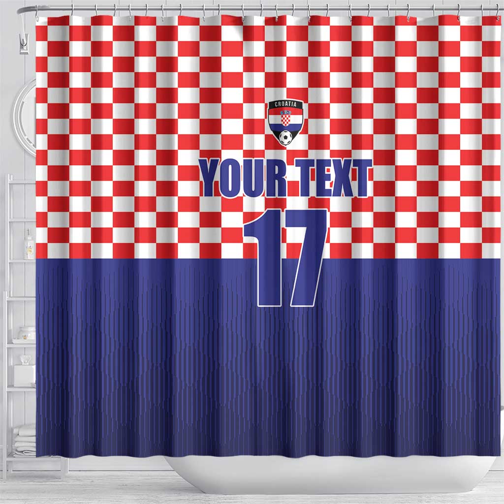 Custom Croatia Football Shower Curtain Sporty Style