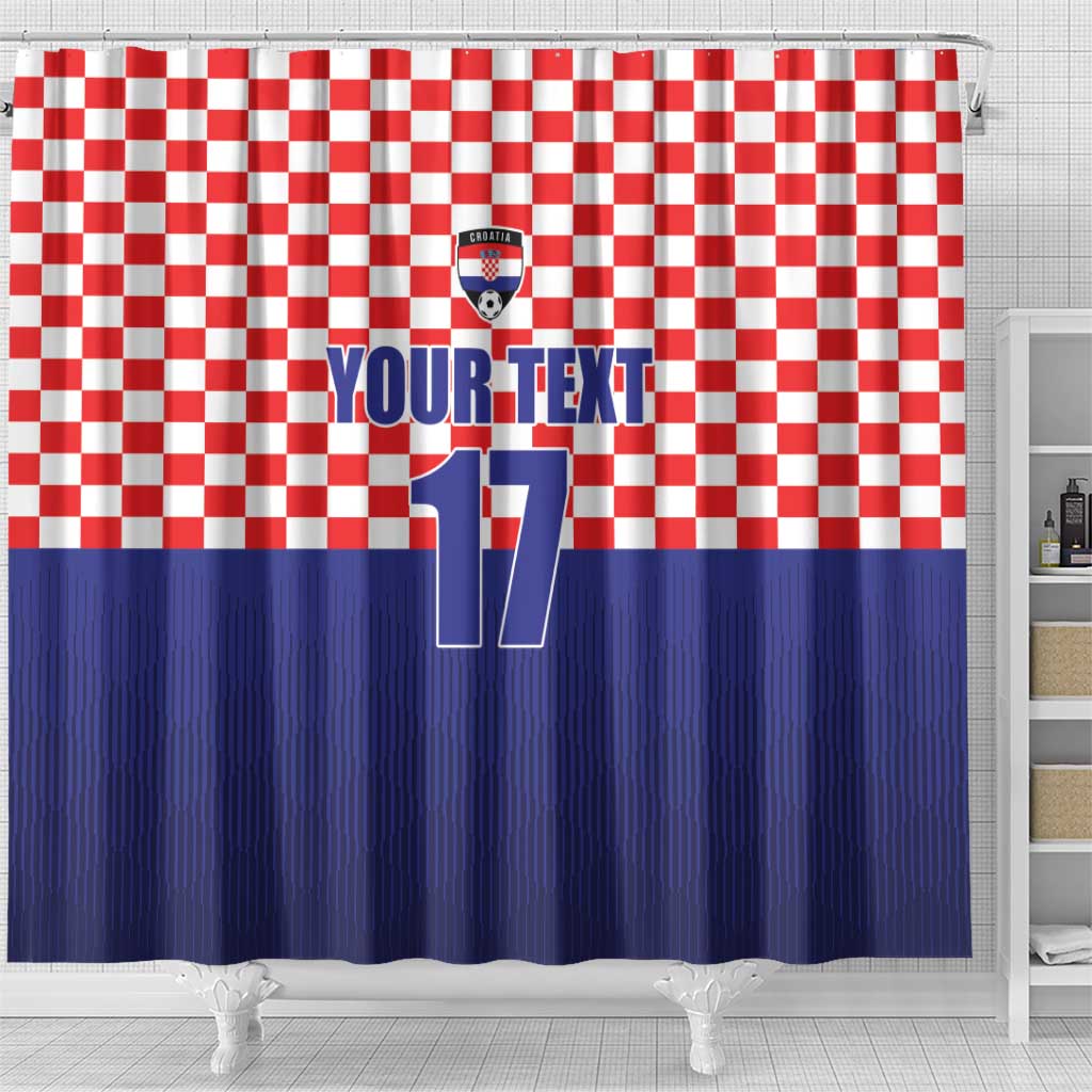 Custom Croatia Football Shower Curtain Sporty Style