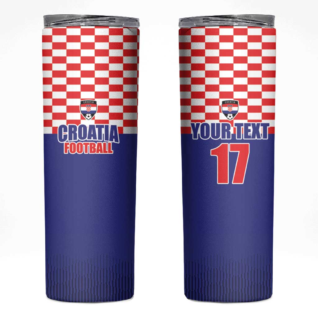 Custom Croatia Football Skinny Tumbler Sporty Style