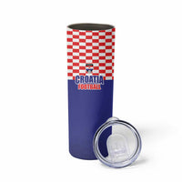 Custom Croatia Football Skinny Tumbler Sporty Style
