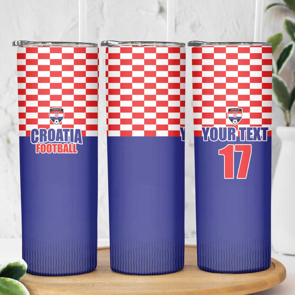 Custom Croatia Football Skinny Tumbler Sporty Style