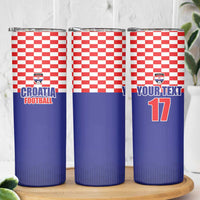 Custom Croatia Football Skinny Tumbler Sporty Style