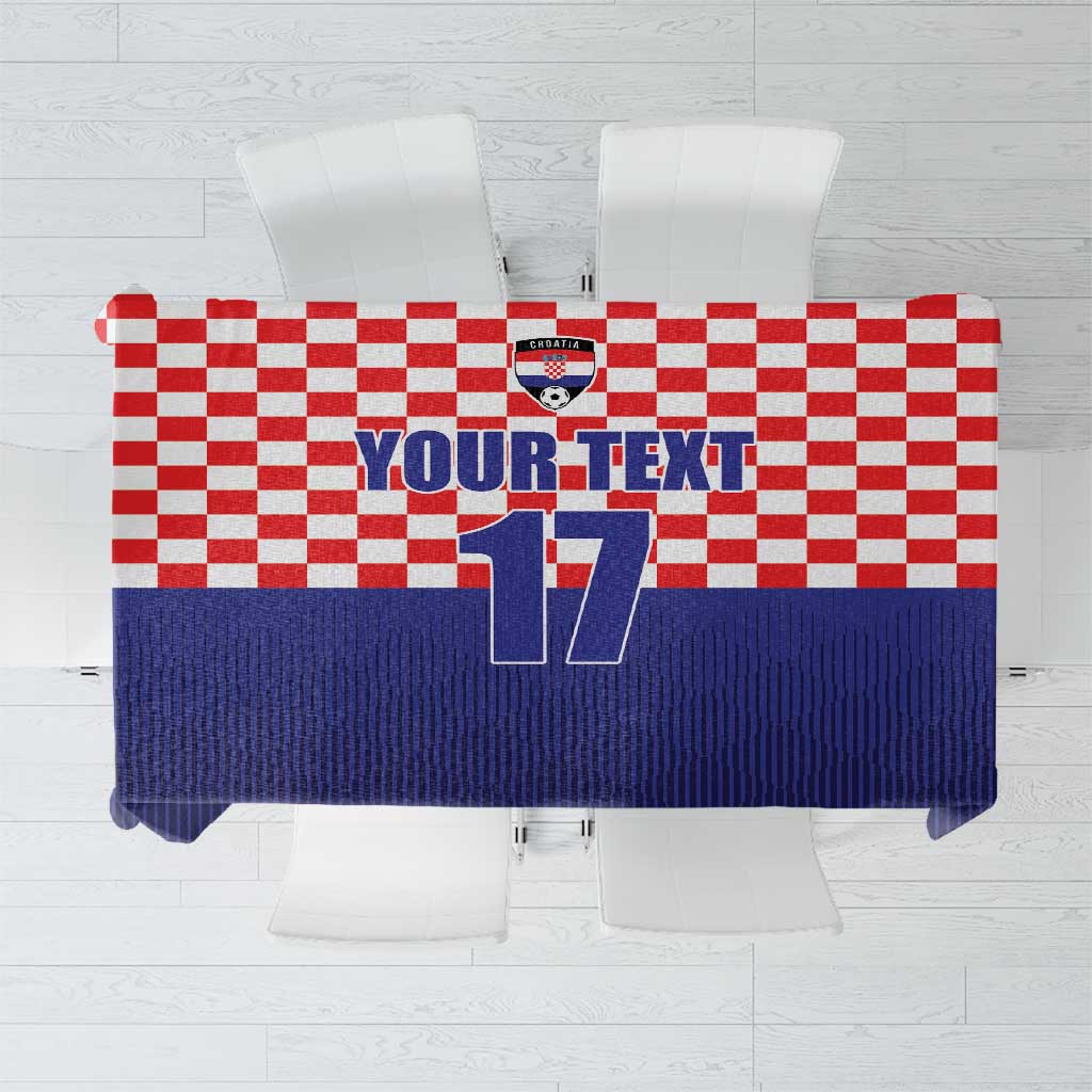 Custom Croatia Football Tablecloth Sporty Style