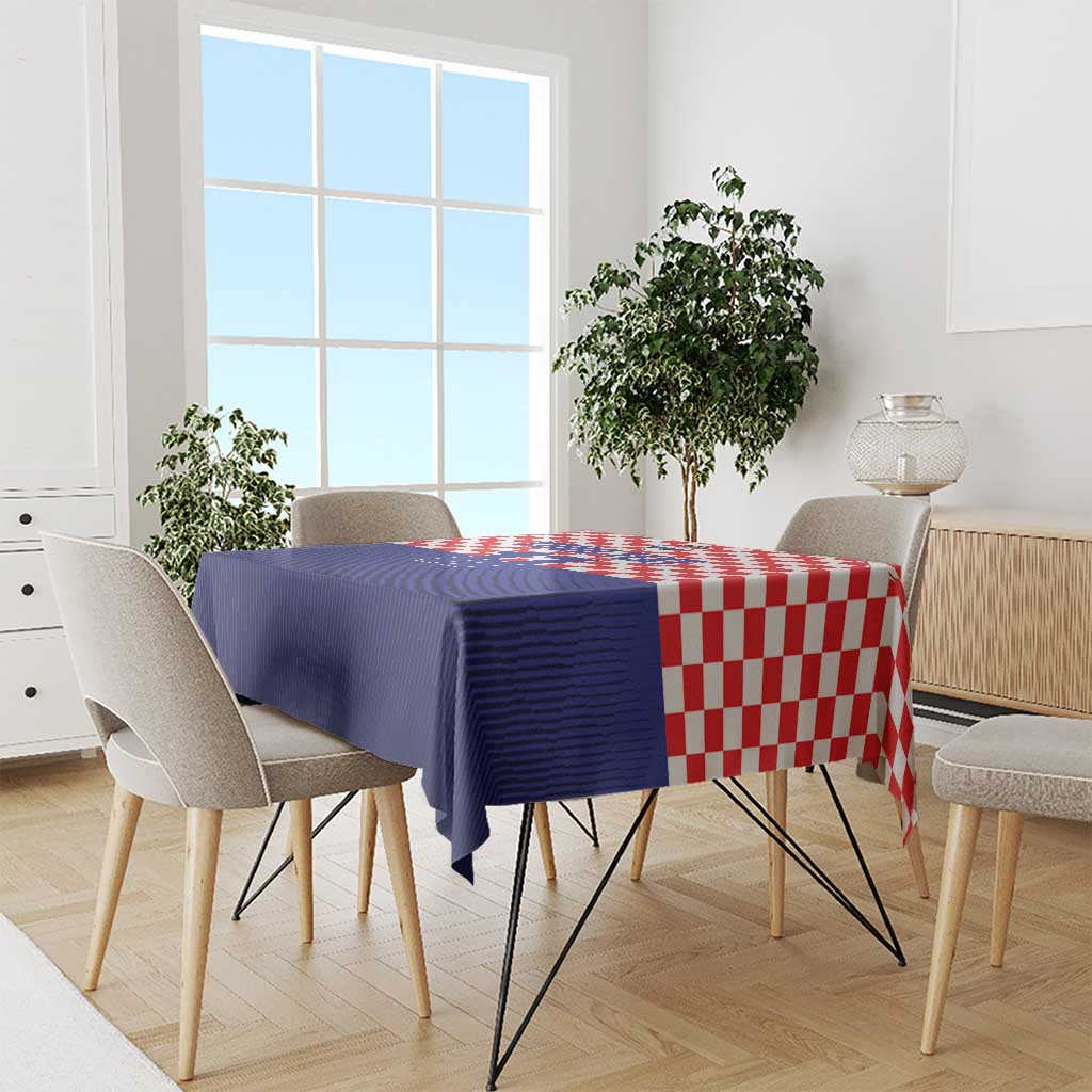 Custom Croatia Football Tablecloth Sporty Style