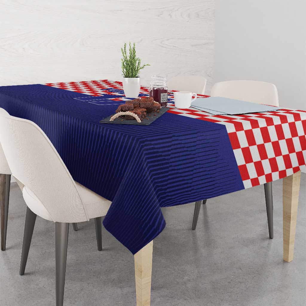 Custom Croatia Football Tablecloth Sporty Style