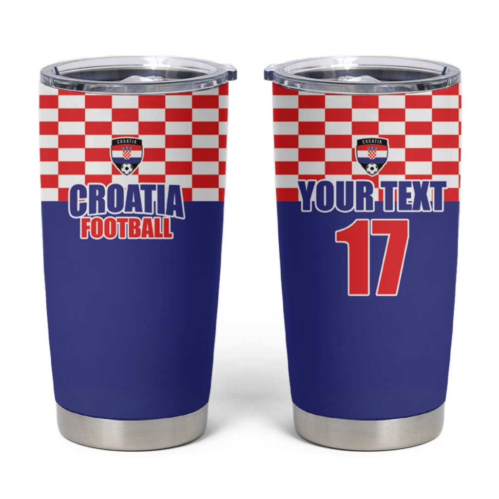 Custom Croatia Football Tumbler Cup Sporty Style