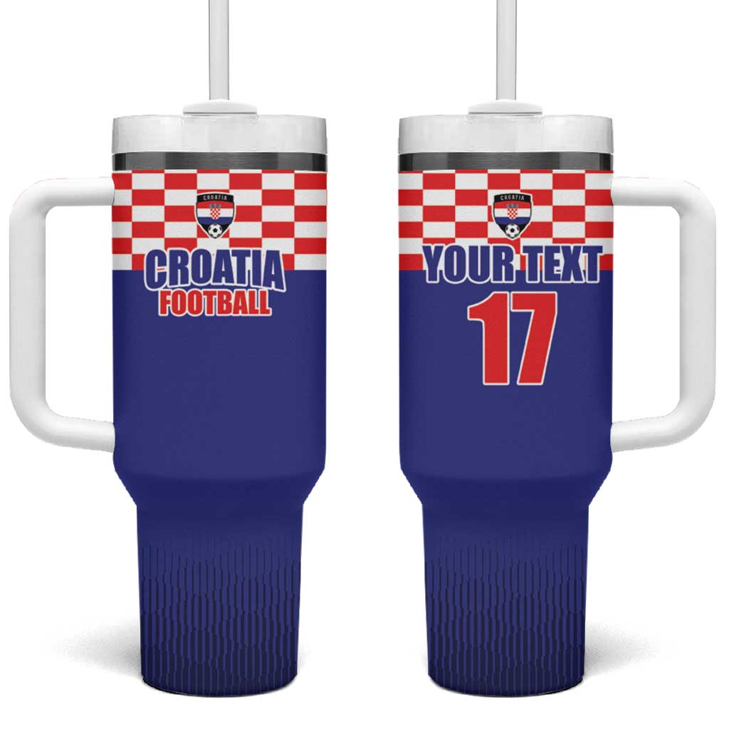 Custom Croatia Football Tumbler With Handle Sporty Style