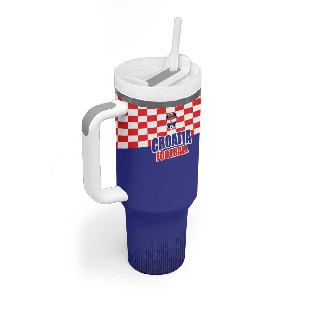 Custom Croatia Football Tumbler With Handle Sporty Style