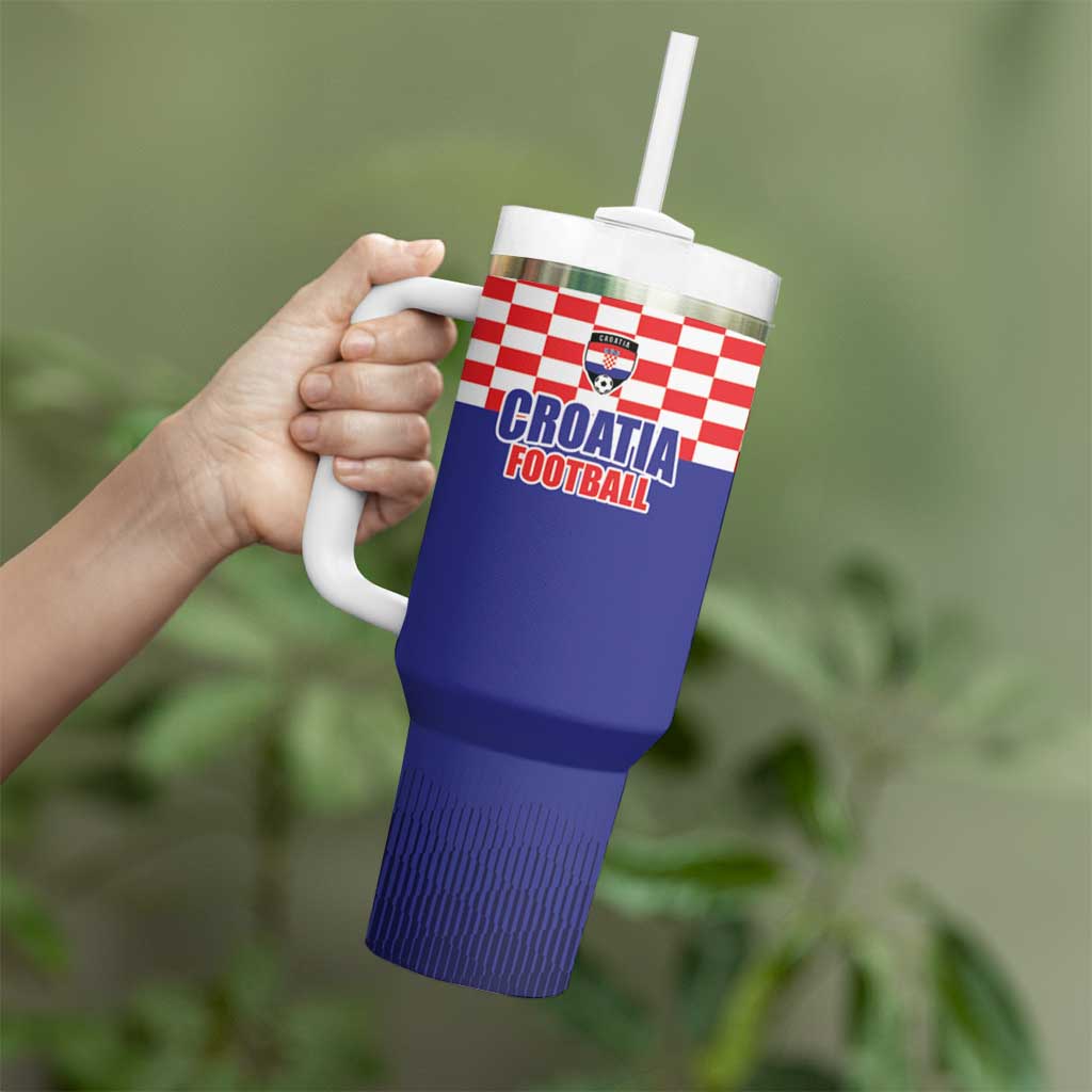 Custom Croatia Football Tumbler With Handle Sporty Style