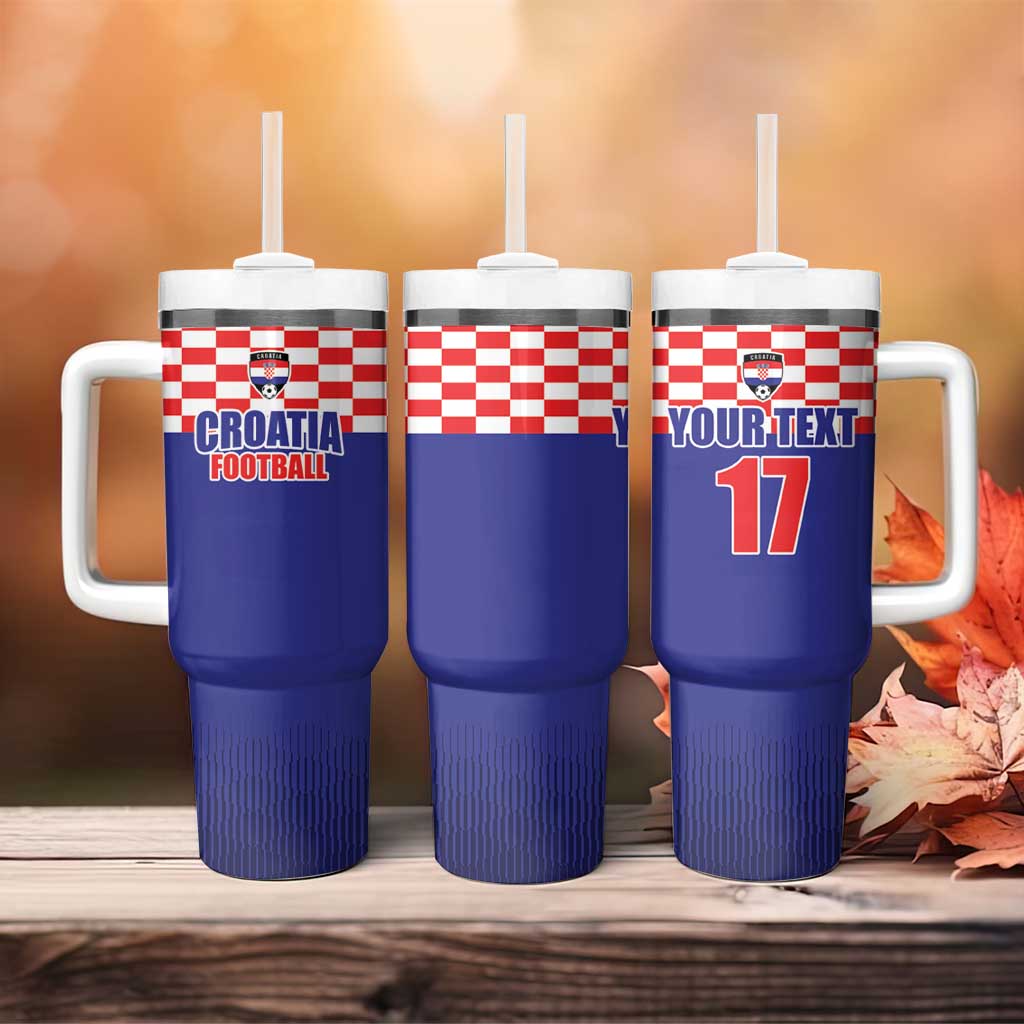 Custom Croatia Football Tumbler With Handle Sporty Style