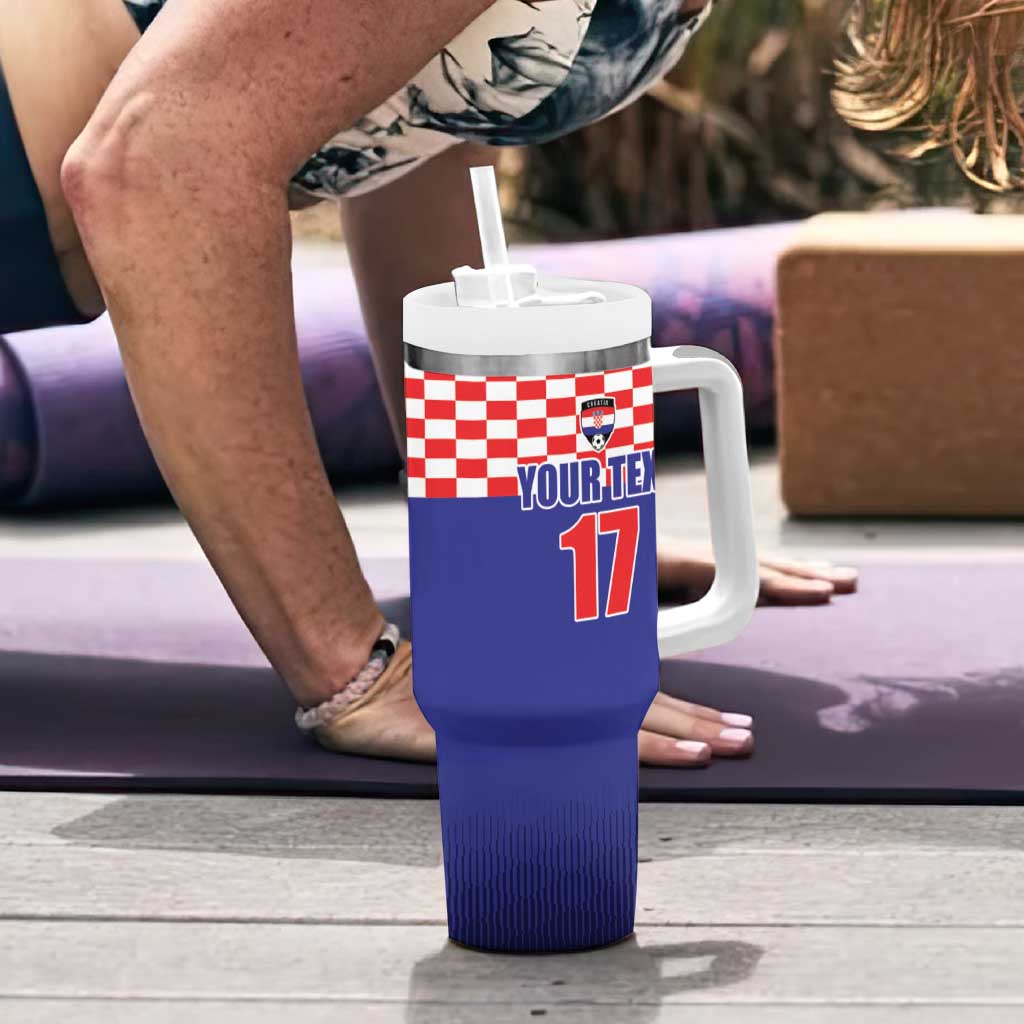 Custom Croatia Football Tumbler With Handle Sporty Style