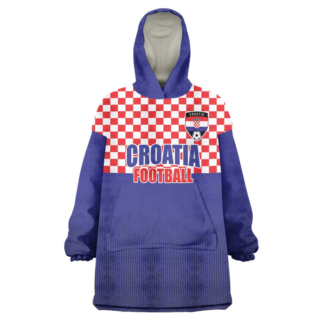 Custom Croatia Football Wearable Blanket Hoodie Sporty Style