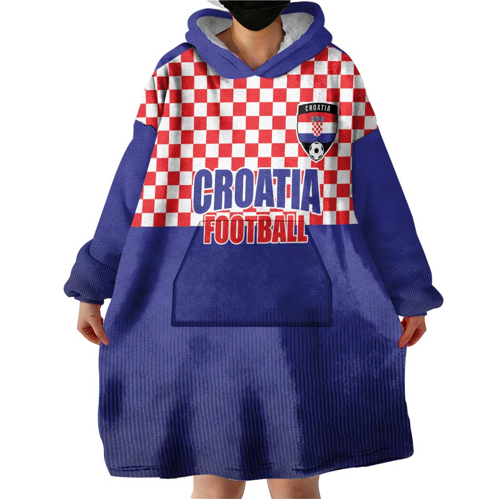 Custom Croatia Football Wearable Blanket Hoodie Sporty Style