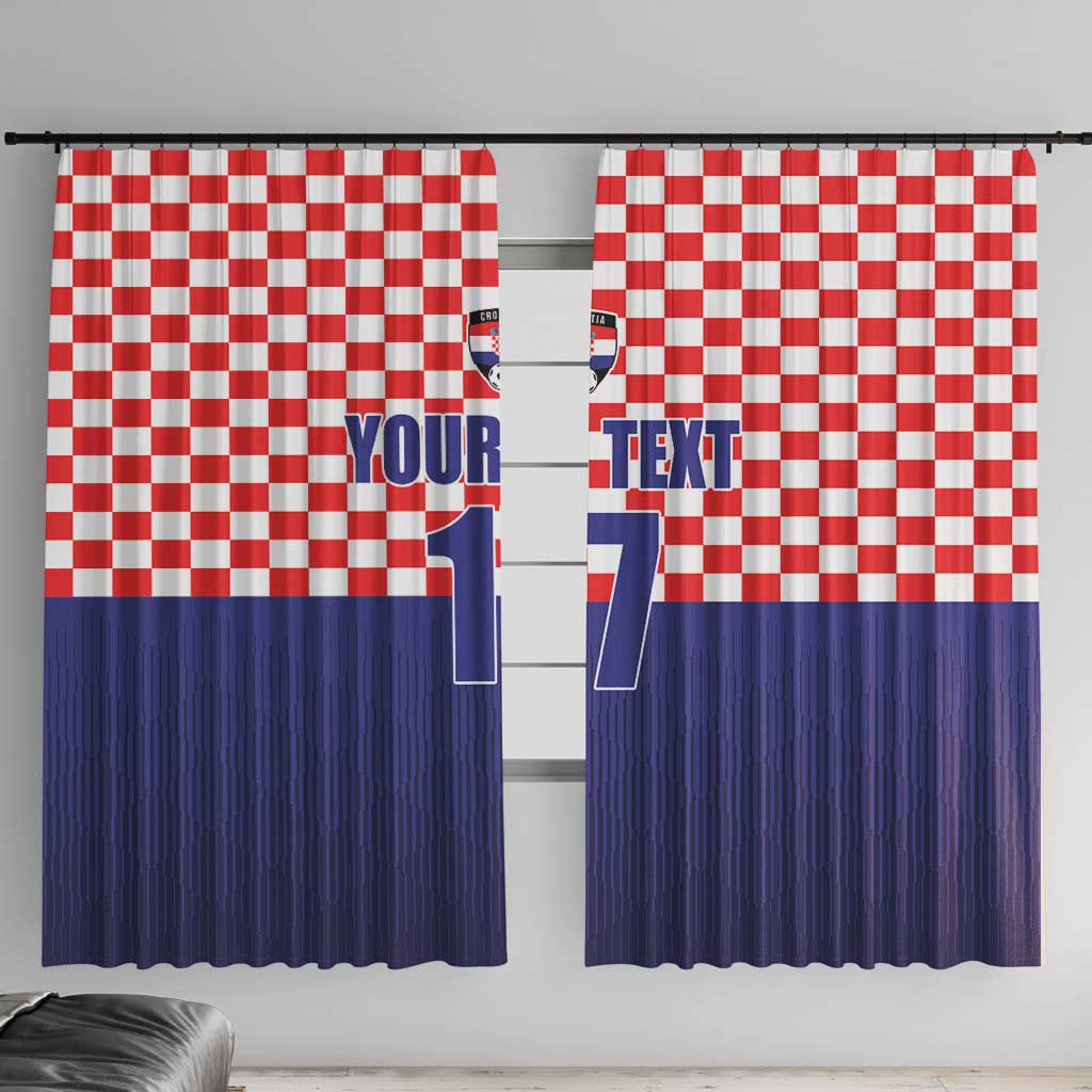 Custom Croatia Football Window Curtain Sporty Style