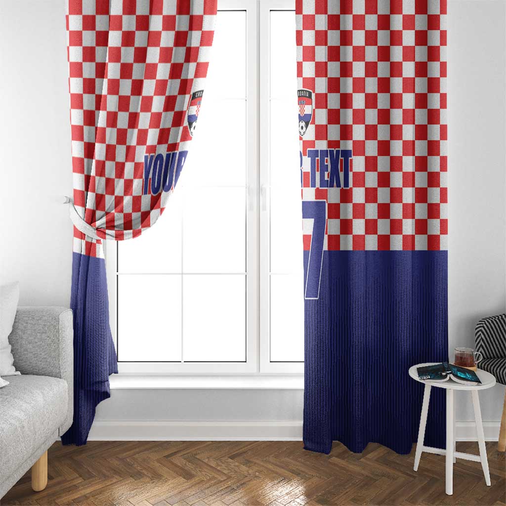 Custom Croatia Football Window Curtain Sporty Style