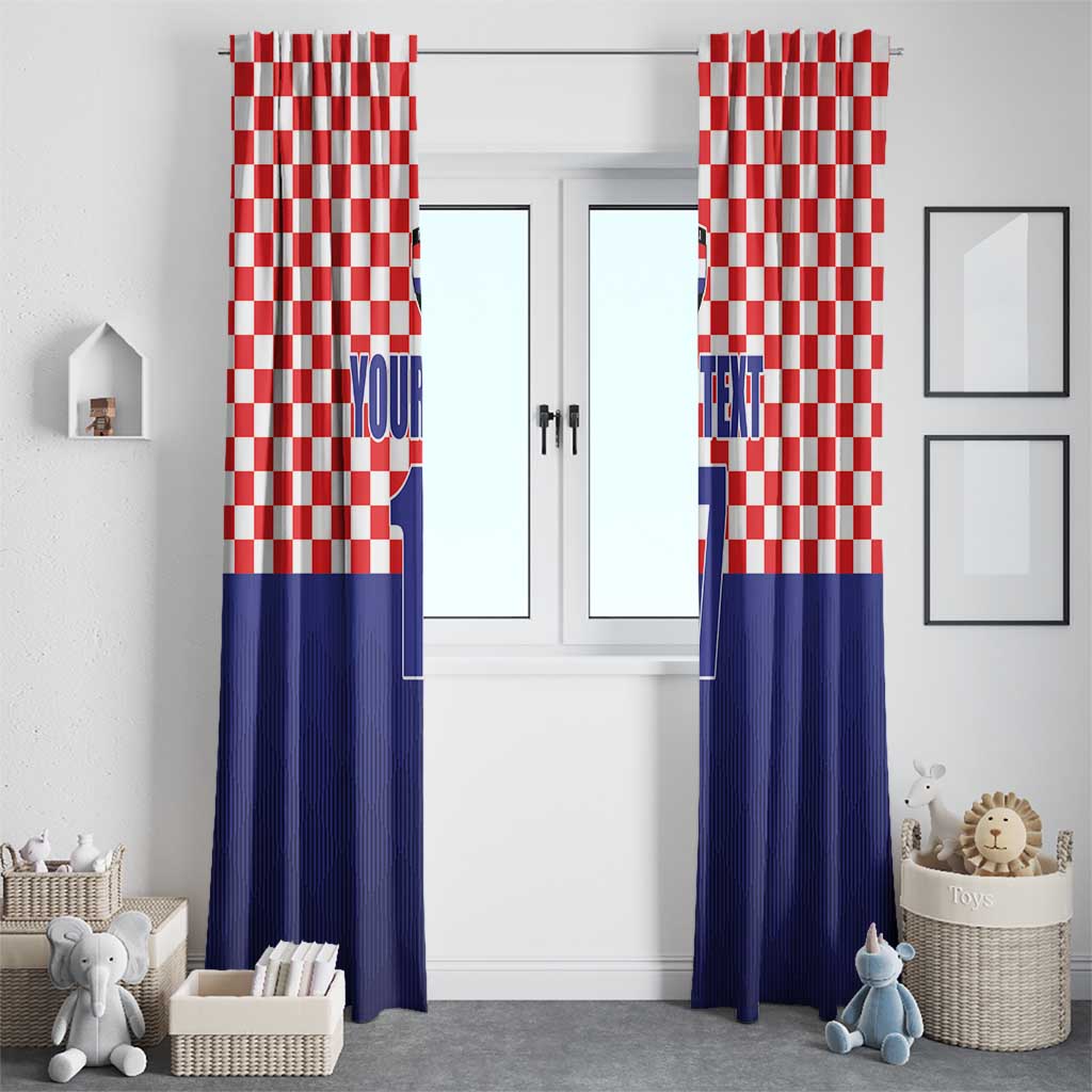 Custom Croatia Football Window Curtain Sporty Style