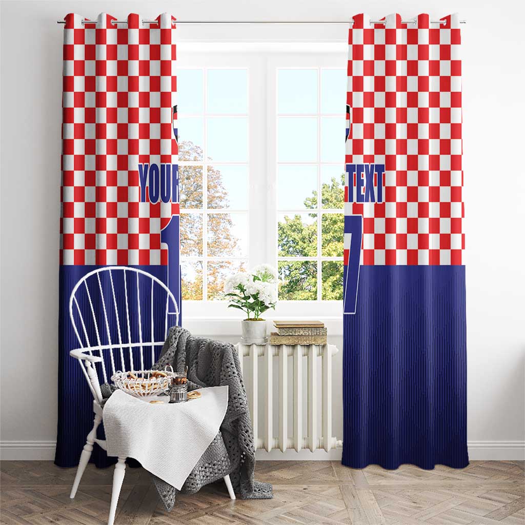 Custom Croatia Football Window Curtain Sporty Style