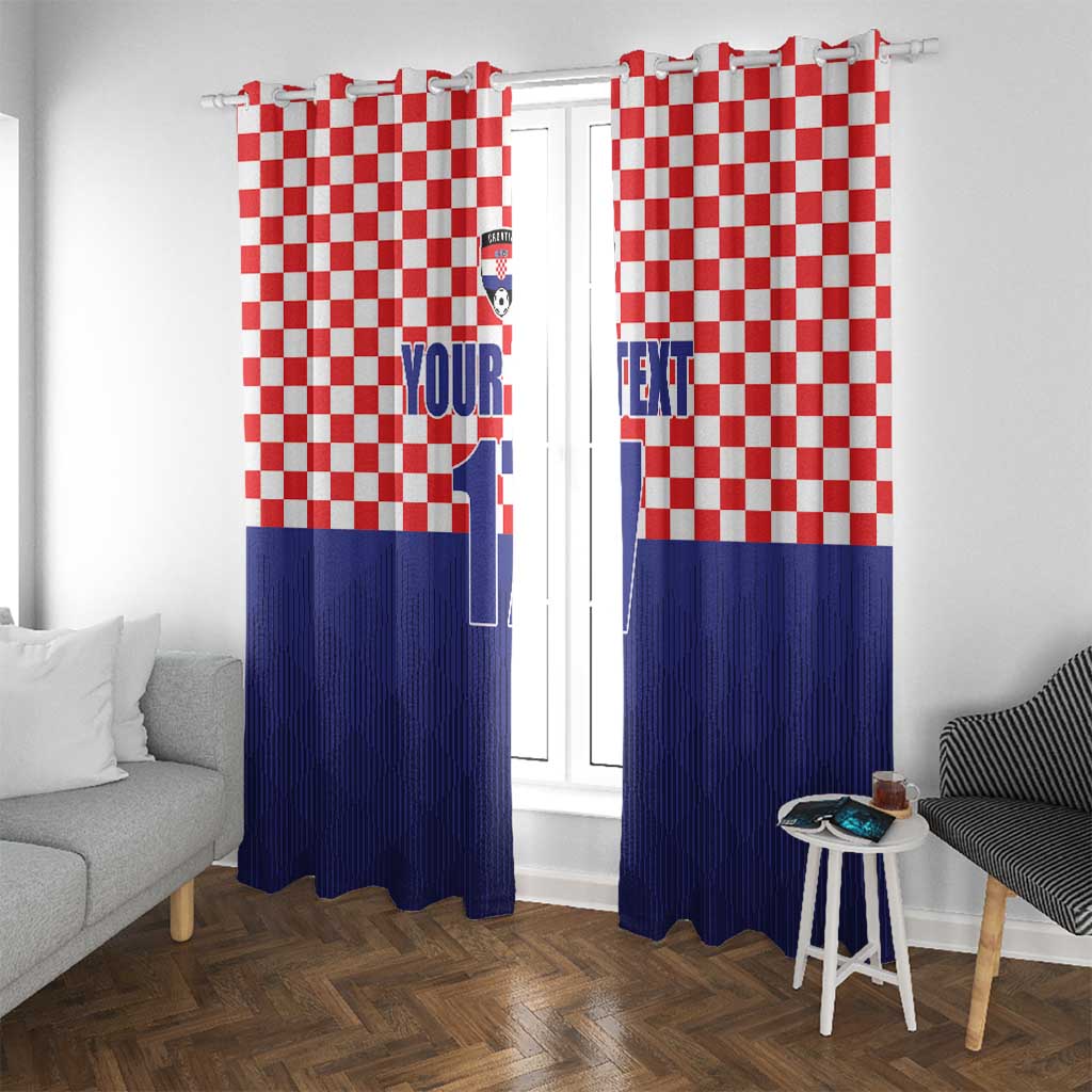 Custom Croatia Football Window Curtain Sporty Style
