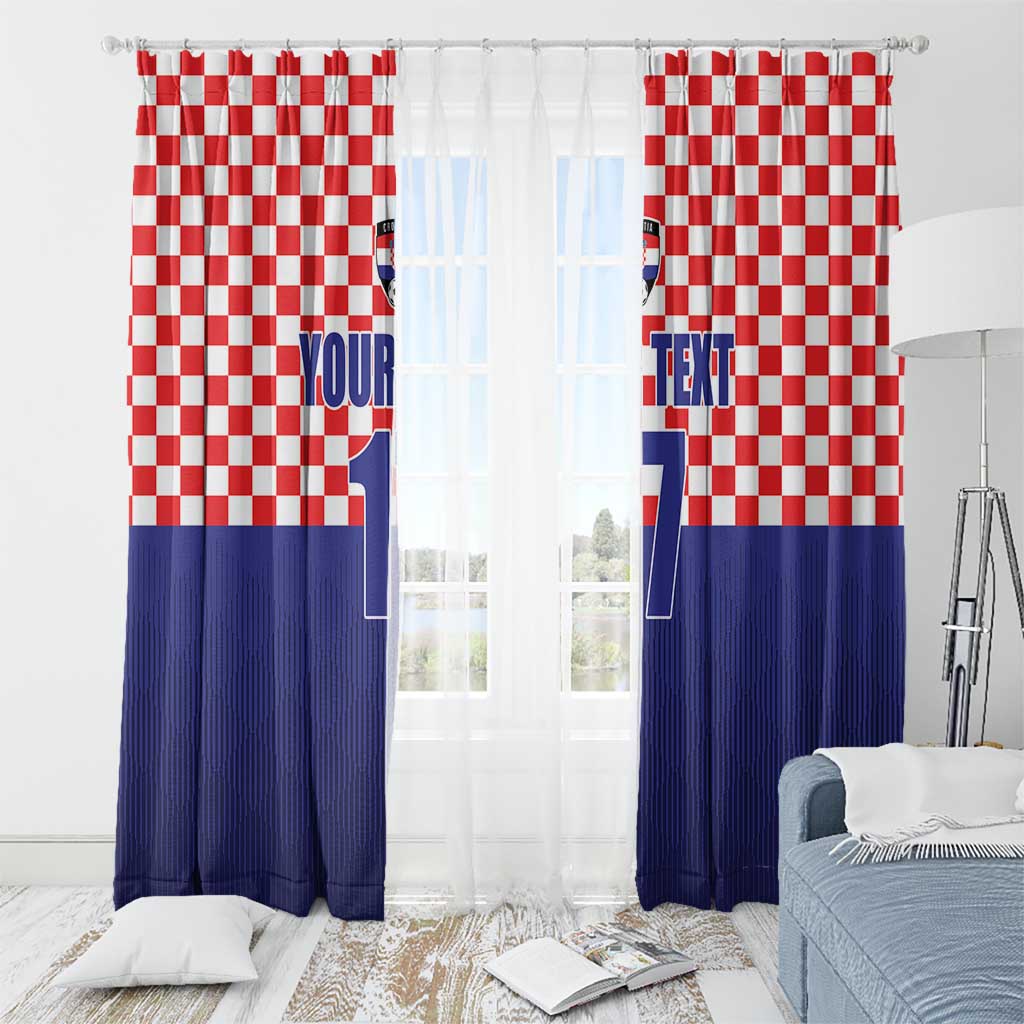 Custom Croatia Football Window Curtain Sporty Style