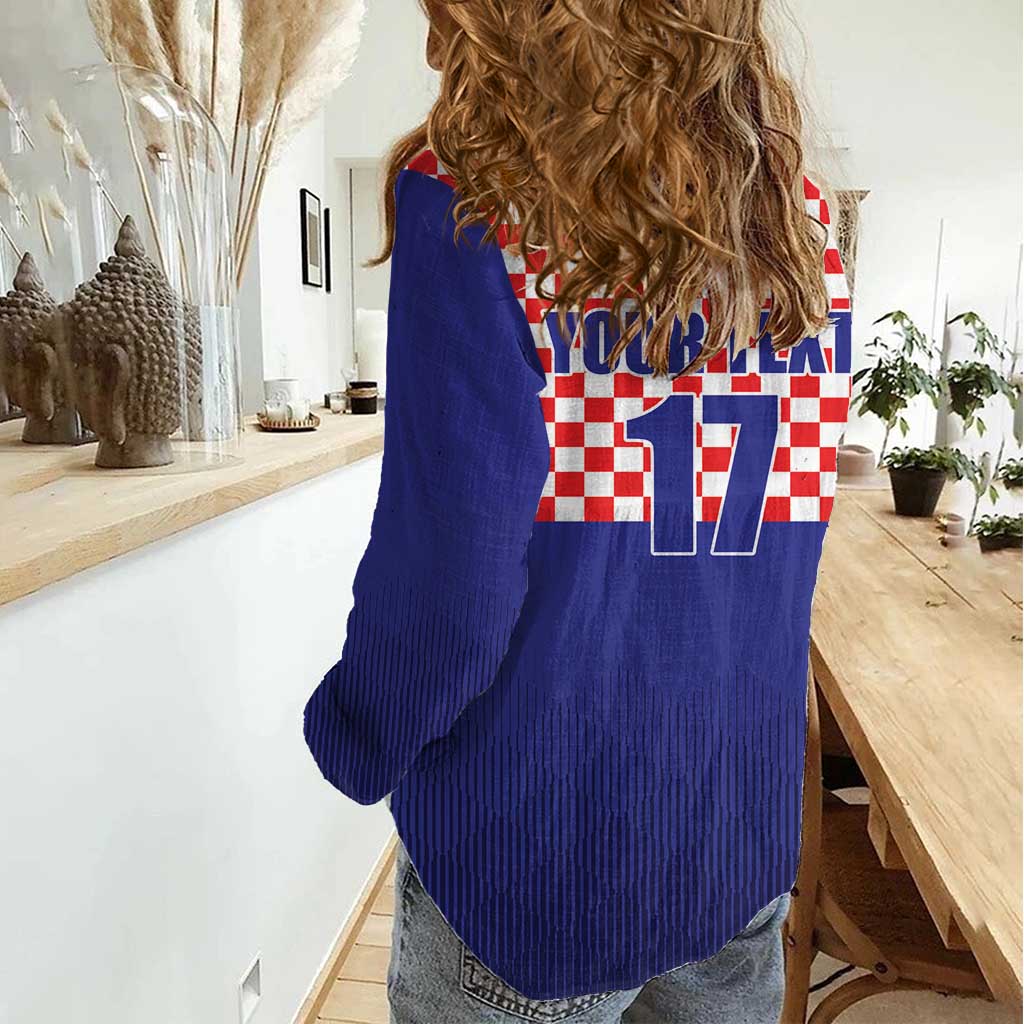 Custom Croatia Football Women Casual Shirt Sporty Style