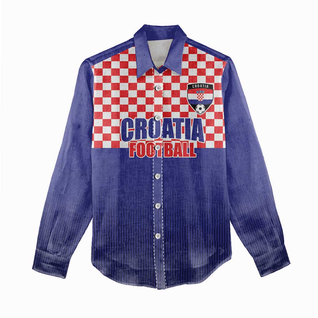 Custom Croatia Football Women Casual Shirt Sporty Style