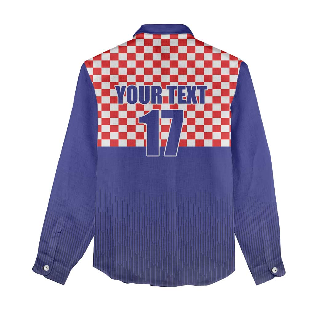 Custom Croatia Football Women Casual Shirt Sporty Style