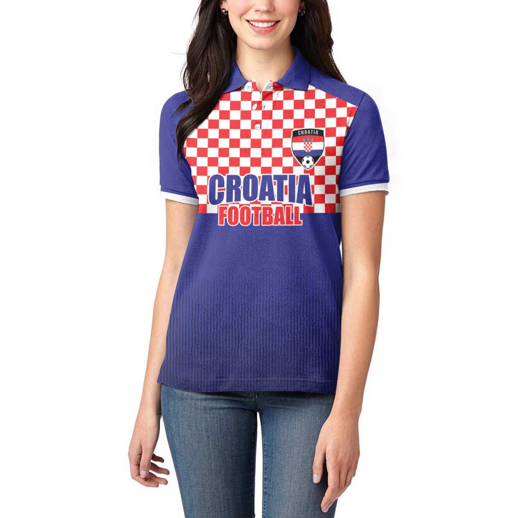 Custom Croatia Football Women Polo Shirt Sporty Style