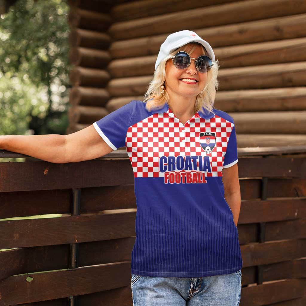 Custom Croatia Football Women Polo Shirt Sporty Style