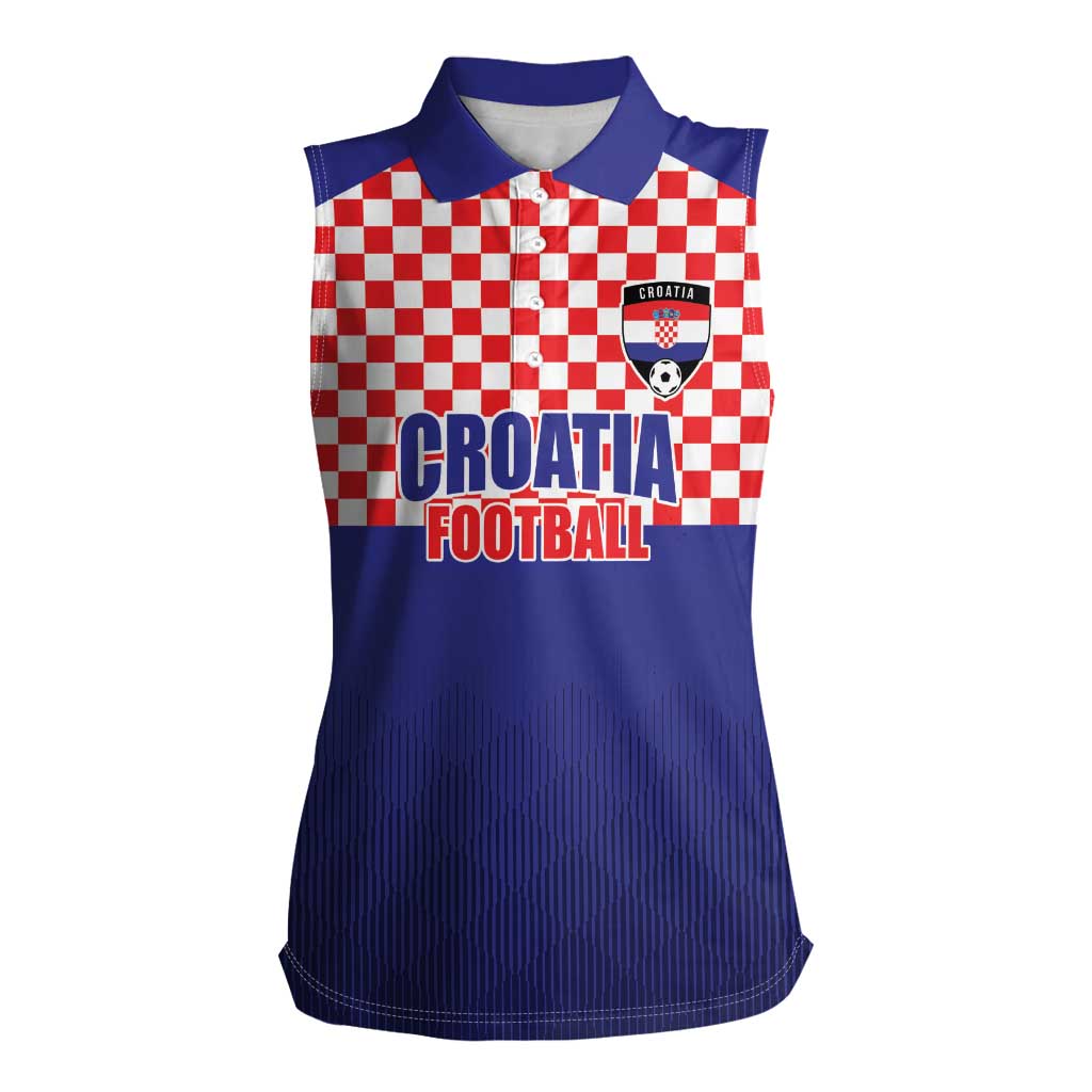 Custom Croatia Football Women Sleeveless Polo Shirt Sporty Style