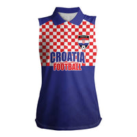 Custom Croatia Football Women Sleeveless Polo Shirt Sporty Style