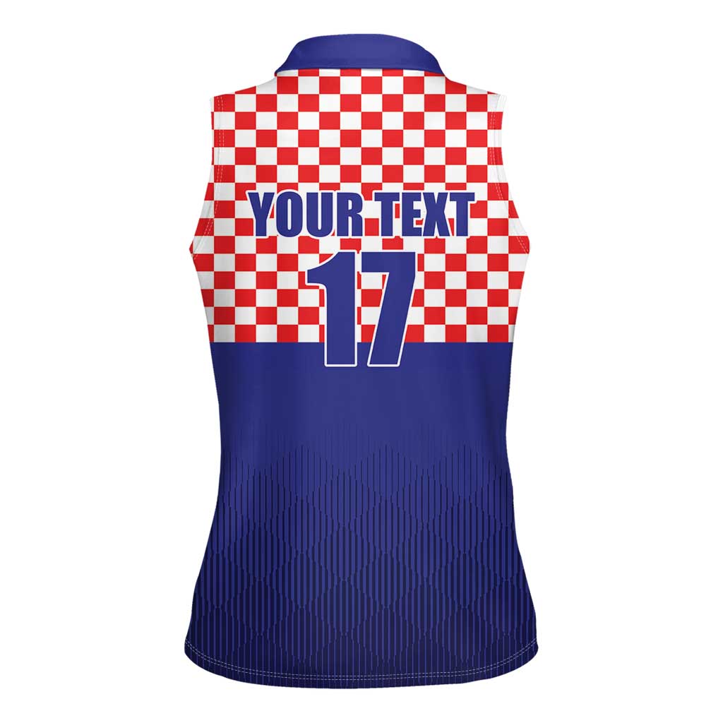 Custom Croatia Football Women Sleeveless Polo Shirt Sporty Style