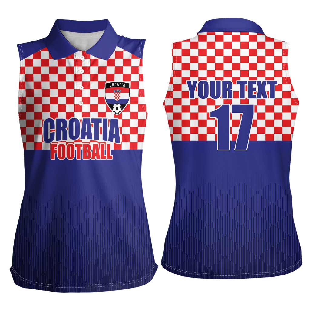 Custom Croatia Football Women Sleeveless Polo Shirt Sporty Style