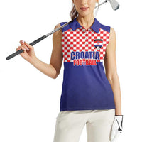 Custom Croatia Football Women Sleeveless Polo Shirt Sporty Style