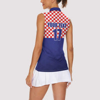 Custom Croatia Football Women Sleeveless Polo Shirt Sporty Style