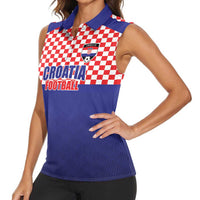 Custom Croatia Football Women Sleeveless Polo Shirt Sporty Style