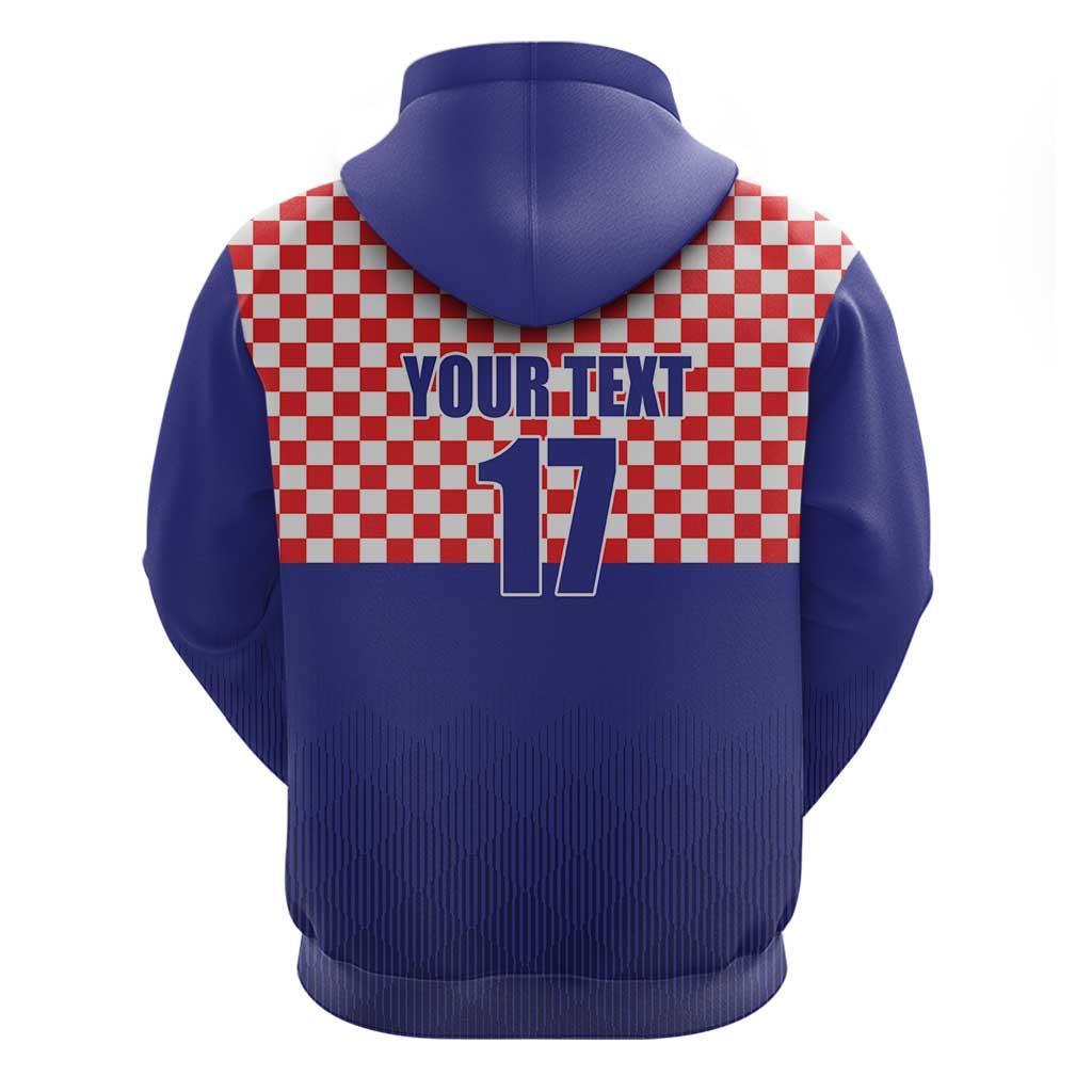 Custom Croatia Football Zip Hoodie Sporty Style