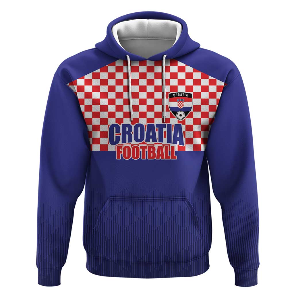 Custom Croatia Football Zip Hoodie Sporty Style