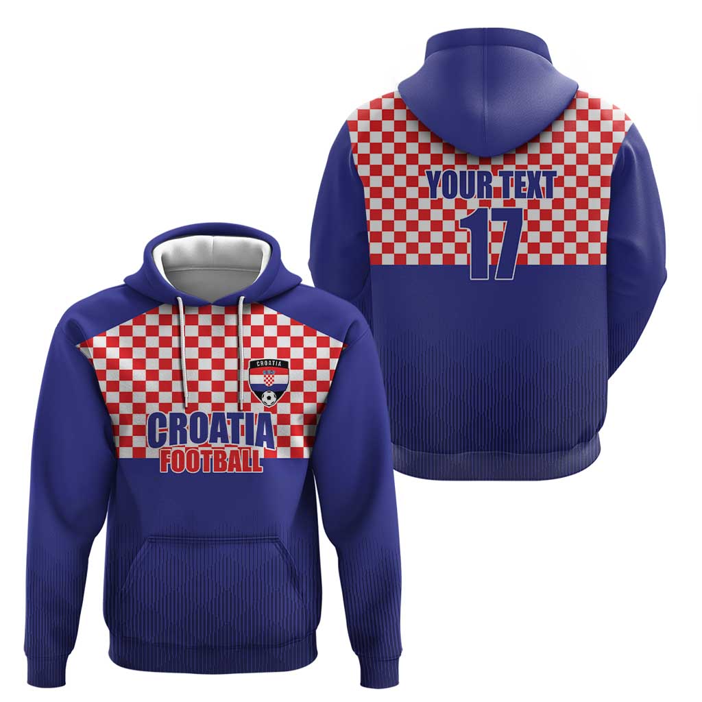 Custom Croatia Football Zip Hoodie Sporty Style
