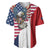 French American Heritage Month Baseball Jersey Flag Style with USA Eagle and Eiffel Tower