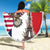French American Heritage Month Beach Blanket Flag Style with USA Eagle and Eiffel Tower