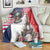 French American Heritage Month Blanket Flag Style with USA Eagle and Eiffel Tower