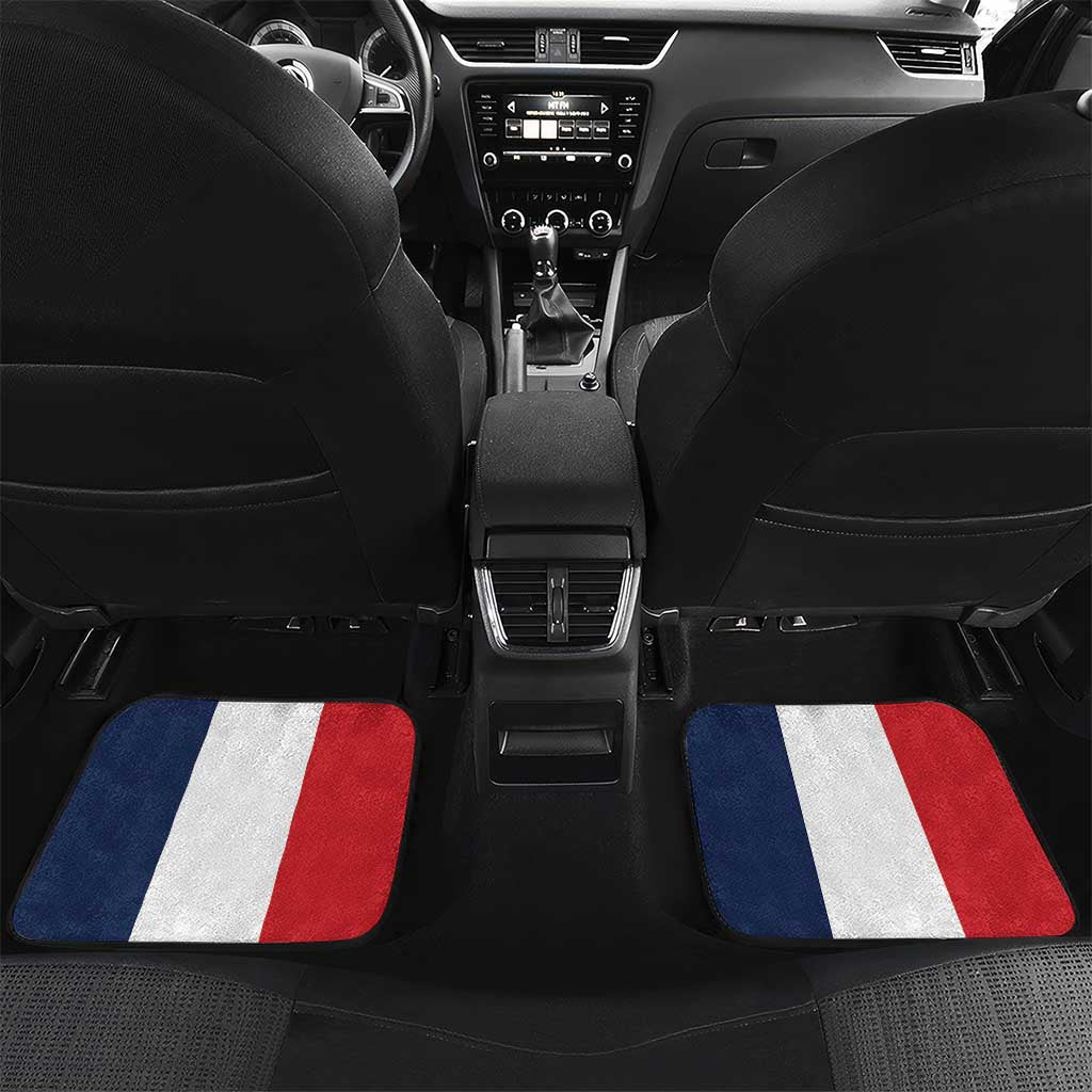 French American Heritage Month Car Mats Flag Style with USA Eagle and Eiffel Tower