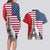 French American Heritage Month Couples Matching Long Sleeve Bodycon Dress and Hawaiian Shirt Flag Style with USA Eagle and Eiffel Tower
