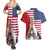 French American Heritage Month Couples Matching Summer Maxi Dress and Hawaiian Shirt Flag Style with USA Eagle and Eiffel Tower